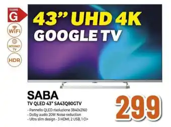 Ipercoop SABA TV QLED 43" SA43Q80GTV offerta