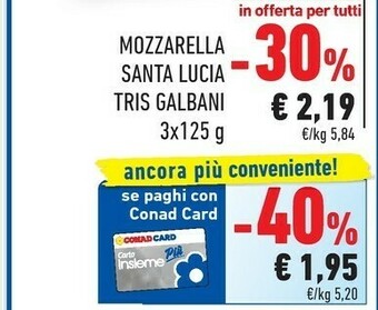 Conad Galbani Mozzarella offerta