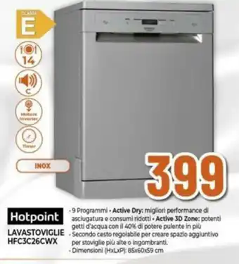Ipercoop Hotpoint Lavastoviglie HFC3C26CWX offerta
