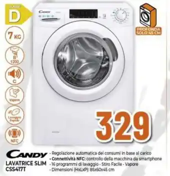 Ipercoop CANDY LAVATRICE SLIM CSS417T offerta