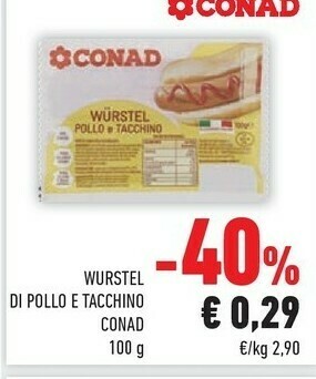 Conad City Wurstel di pollo offerta