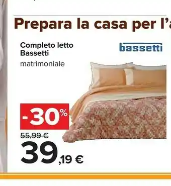 Carrefour Bassetti Completo Letto Matrimoniale offerta