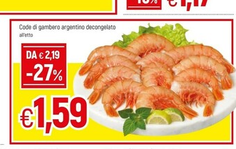 Famila Code Di Gambero Argentino Decongelato offerta