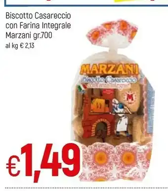 Famila Marzani Biscotto Casareccio Con Farina Integrale 700 G(ml) offerta