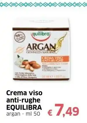 Famila Equilibra Crema Viso Anti-rughe Argan 50 Ml offerta