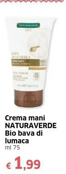 Famila Naturaverde Crema Mani Bio Bava Di Lumaca 75 Ml offerta
