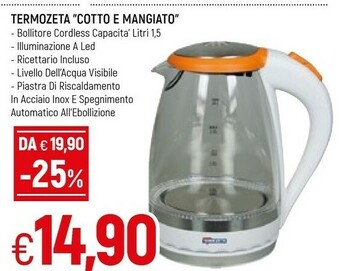 Famila Termozeta Cotto E Mangiato Bollitore 1500 Ml offerta