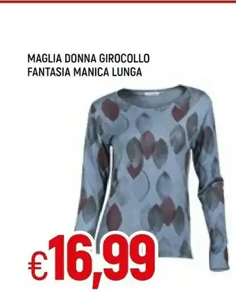 Famila Maglia Donna Girocollo Fantasia Manica Lunga offerta