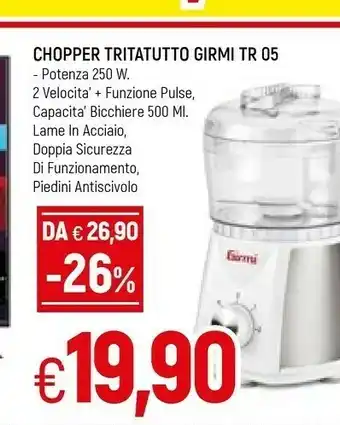 Famila Girmi TR05 Tritacarne 250 W Argento, Bianco offerta