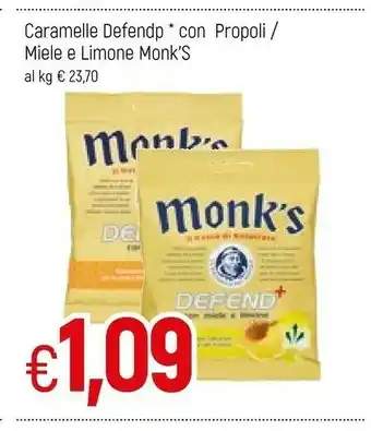 Famila Superstore Monk's Caramelle Defendp Con Propoli Miele E Limone Q offerta