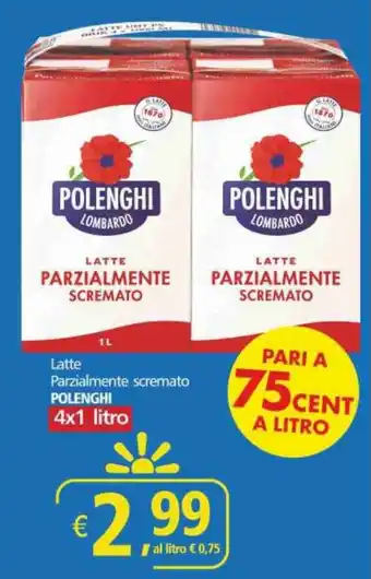Alter Discount Latte Parzialmente scremato POLENGHI 4x1 litro offerta
