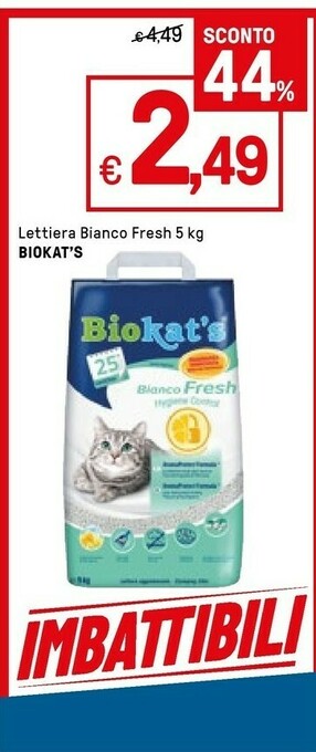 Iper La Grande Biokat's Lettiera Bianco Fresh offerta