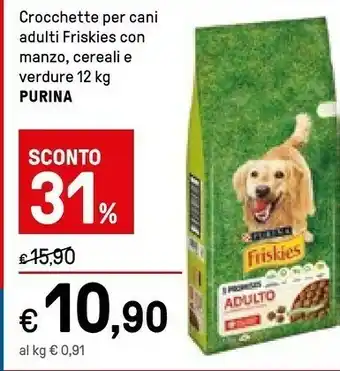 Iper La Grande Purina Crocchette Per Cani Adulti Friskies Con Manzo offerta