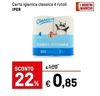 Iper La Grande Iper Carta Igienica Classica offerta