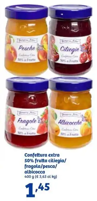 In'S Mercato Confettura extra 50% frutta ciliegia/ fragola/pesca/ albicocca 400 g offerta