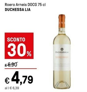 Iper La Grande Duchessa lia Roero Arneis Docg offerta