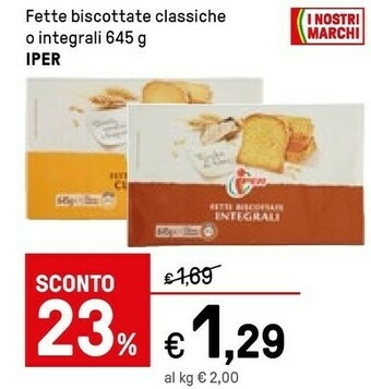 Iper La Grande Fette Biscottate Classiche offerta
