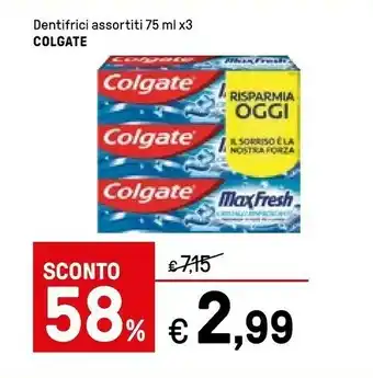 Iper La Grande Colgate 01.00153 Dentifricio Anticarie 75 Ml offerta