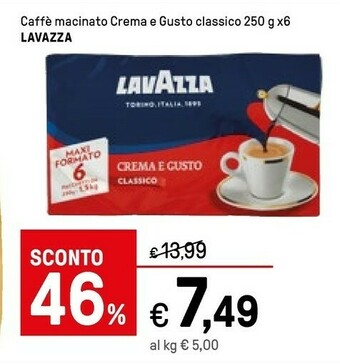 Iper La Grande Lavazza Caffè Macinato Crema E Gusto Classico offerta