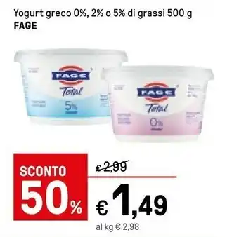 Iper La Grande Fage Yogurt Greco 0% offerta