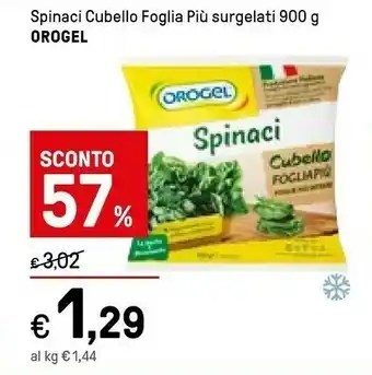 Iper La Grande Orogel Spinaci Cubello Foglia Più I Vegetali offerta
