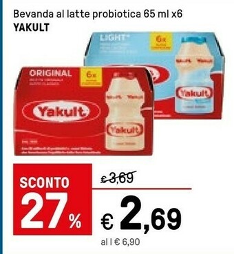Iper La Grande Yakult Bevanda Al Latte Probiotica offerta