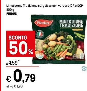 Iper La Grande Findus Minestrone Tradizione Surgelato Con Verdure Igp E Dop offerta