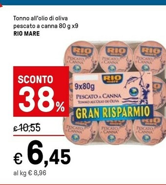 Iper La Grande Rio Mare Tonno All'olio Di Oliva Pescato A Canna offerta
