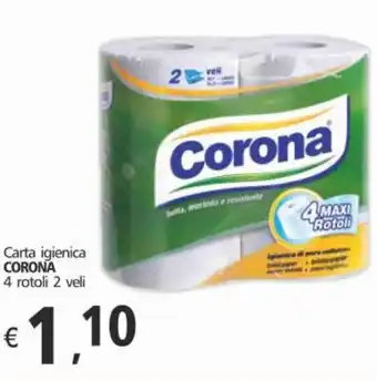 Alter Discount Carta igienica CORONA 4 rotoli 2 veli offerta