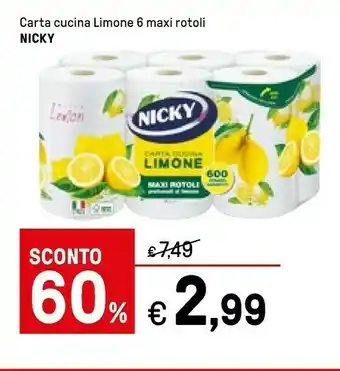 Iper La Grande Nicky Carta Cucina Limone offerta