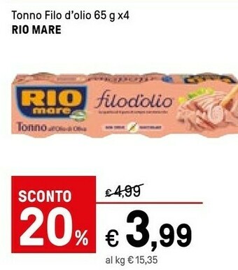 Iper La Grande Rio Mare Tonno All'Olio Di Oliva Filodolio offerta