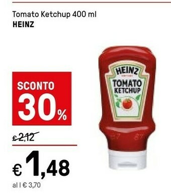 Iper La Grande Heinz Tomato Ketchup 400 G(ml) offerta