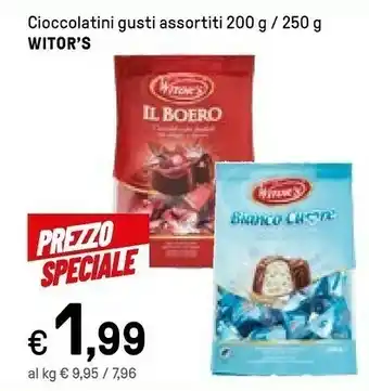 Iper La Grande Witor's Cioccolatini Mix Cioccolato Al Latte E Cioccolato Fondente offerta