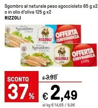 Iper La Grande Rizzoli - Filetti Di Sgombro Al Naturale Al Limone Selezioni 250 G(ml) offerta