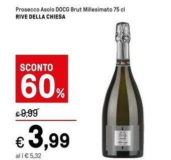Iper La Grande Rive Della Chiesa Prosecco Asolo Docg Brut Millesimato offerta
