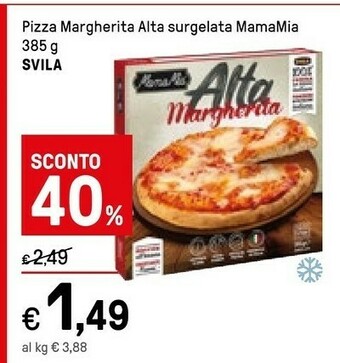 Iper La Grande Svila Pizza Margherita Alta Surgelata Mamamia 385 G offerta