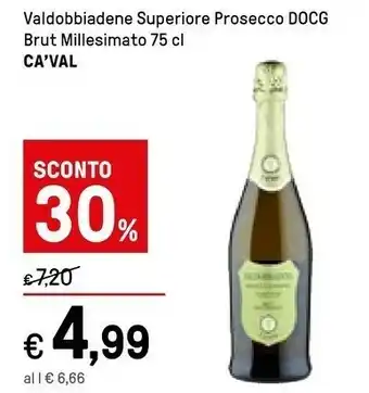 Iper La Grande Cantina produttori di valdobbiadene Brut Millesimato Prosecco Superiore Valdobbiadene DOCG 750 G(ml) offerta