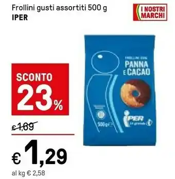 Iper La Grande Iper Frollini Con Panna E Cacao 500 G offerta