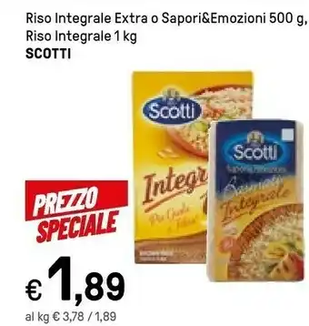 Iper La Grande Scotti Riso Integrale Extra O Sapori&emozioni offerta