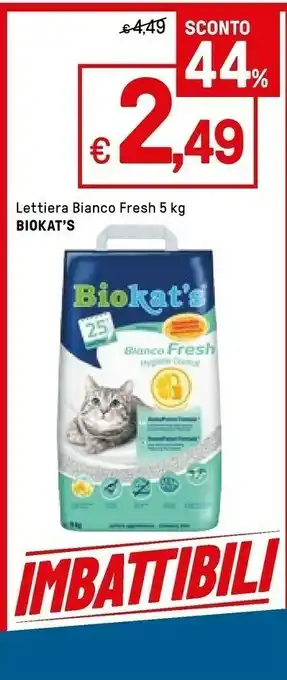 Iper La Grande Blanco Biokat's Lettiera Bianco Fresh offerta