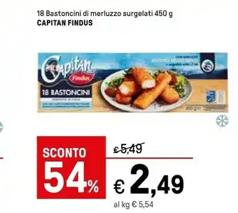 Iper La Grande Findus 18 Bastoncini Con 100% Filetti Di Merluzzo 450 G(ml) offerta