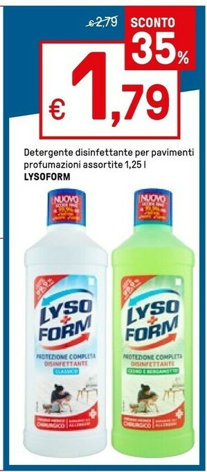 Iper La Grande Lysoform Detergente Disinfettante Per Pavimenti offerta