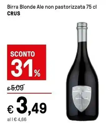 Iper La Grande Crus Birra Blonde Ale Non Pastorizzata offerta