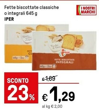 Iper La Grande Iper Fette Biscottate Classiche offerta