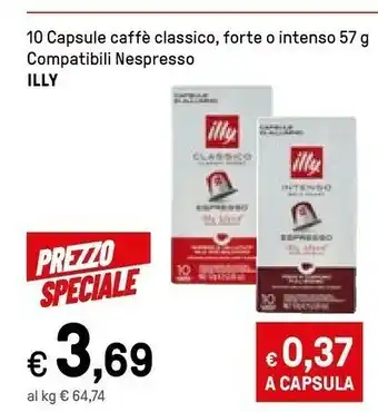 Iper La Grande Illy 10 Capsule Caffè Classico offerta