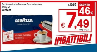 Iper La Grande Lavazza Caffè Macinato Crema E Gusto Classico offerta
