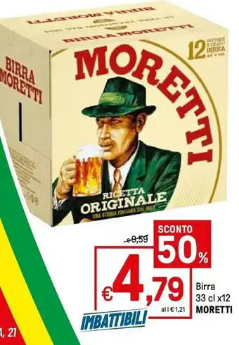 Iper La Grande Moretti Birra Ricetta Originale 1980 G(ml) offerta