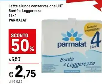 Iper La Grande Parmalat Latte A Lunga Conservazione Uht Bontà E Leggerezza offerta