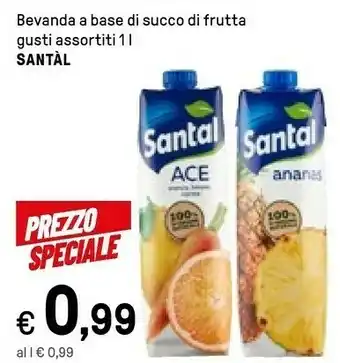Iper La Grande Santal 100% Frutta Arancia Rossa E Succo D'Uva 1000 G(ml) offerta