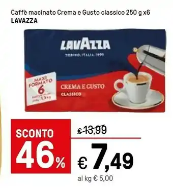 Iper La Grande Lavazza Caffe Macinato Crema E Gusto Classica offerta